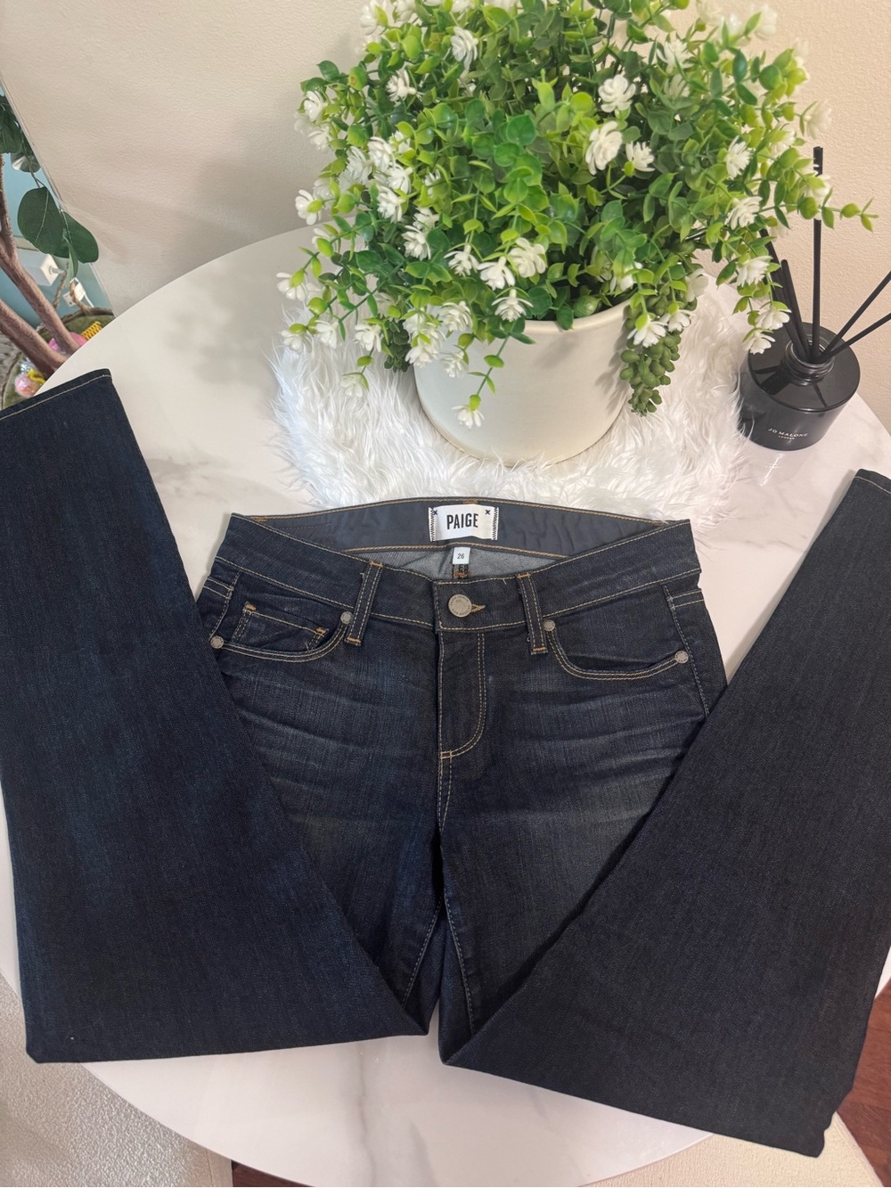 PAIGE Kylie Crop Skinny Jeans Size 26 Dark Wash Mid Rise Stretch Denim